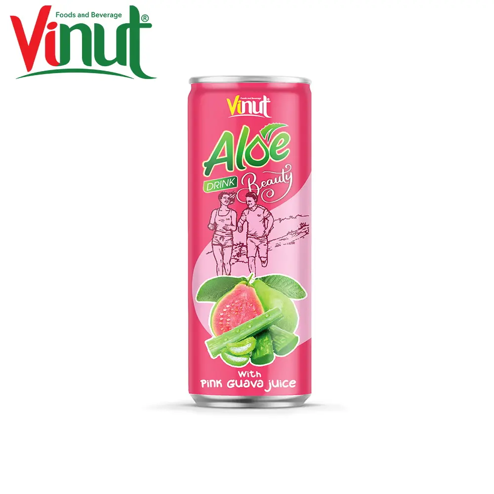 250Ml Jus Lidah Buaya VINUT Kaleng Pendeteksi Minuman Jus Aloe Vera Kemasan Sesuai Pesanan Khusus HACCP ISO BRC Alami Bersertifikat