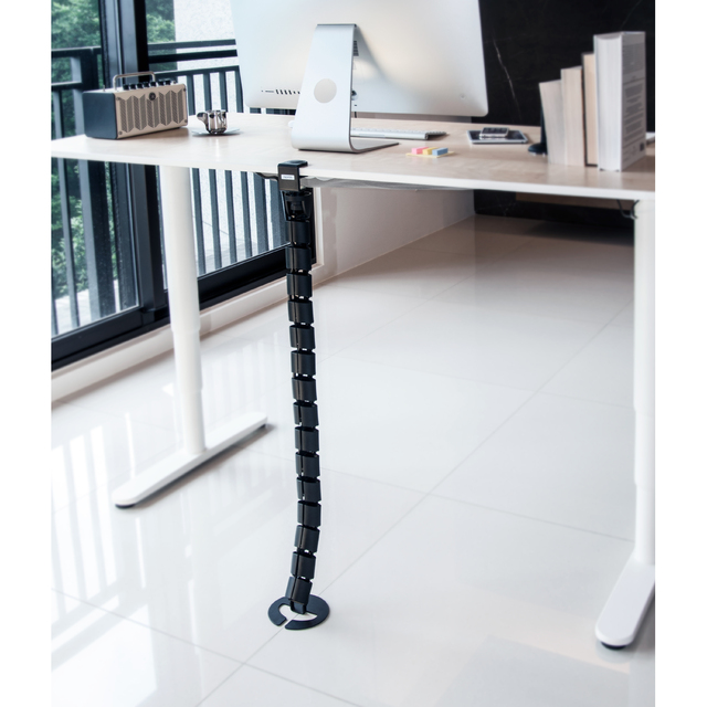 Adjustable Cable Manager, Under Desk Cable Organizer Wire Holder Spine Design Black AIDATA