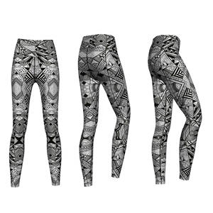 กางเกงโยคะเอวสูงสำหรับผู้หญิงเลกกิ้งสำหรับเล่นฟิตเนสเอวสูงมีกระเป๋าผ้าโพลีเอสเตอร์ผ้าสแปนเด็กซ์ - Product Image 4