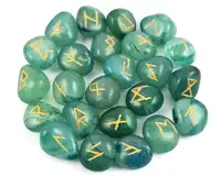 Ensemble de pierres gravées en Onyx vert avec cristaux, vente complet, vente en gros