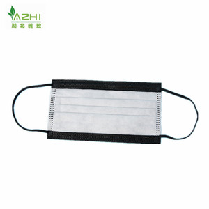 Masker Wajah Sekali Pakai 3 Lapis <span class=keywords><strong>Nonwoven</strong></span> Hitam CE Hubei dengan Tali Telinga - Product Image 5