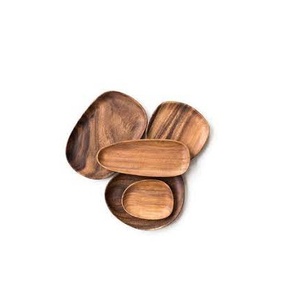 Haute Qualité Acacia En Bois Plaques Plateau de service Gâteau Plats Cuisine Vaisselle Plaque Pour Dessert Salade de Fruits pour Offre Spéciale - Product Image 3