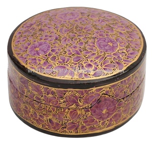 Handmade Paper Mache <b>Box</b>, Round Paper Mache <b>Box</b> - Product Image 6