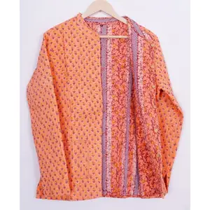 Indian Kantha Handmade Quilted Jacket Women Wear Cotton Coat New Style Boho Cotton Jacket & Coats Valentine Day Gift