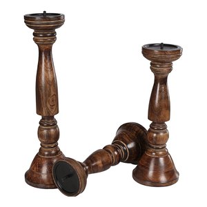 Support de bougie rond en bois fait main QUALCOSA INTERNATIONAL pour la décoration de la maison à la Saint-Valentin - Product Image 4