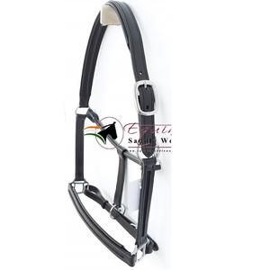 Cabestro de Cuero de Lujo con Canal Vacío en la Nariz y la Mejilla para Incrustaciones DIY, Collarín Acolchado Cómodo con Herrajes Plateados de Calidad Superior - Product Image 3