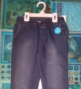 Lotes de Ropa de Bangladesh: Pantalones Jogger de Mezclilla de Algodón con Cintura Elástica para Niños y Niñas, Diseño Casual - Product Image 1