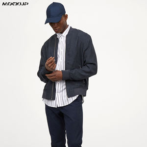 Veste bomber en satin pour homme, hiver, logo personnalisé, broderie OEM, veste de baseball légère, poignets côtelés, vente en gros - Product Image 6