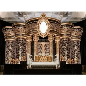 Royal Wedding Reception Stage Decor USA Royal Touch Wedding Ceremony Crown Stage Latest Wedding Stage Decoration America
