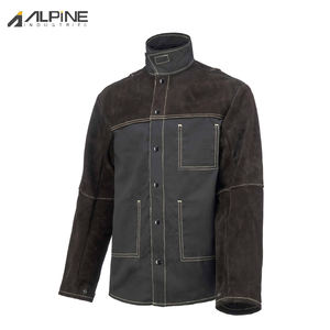 Vente en gros de vêtements de travail en cuir durables avec logo personnalisé, confortables, imperméables, respirants, à manches longues, travail de sécurité pour mécanicien de soudage - Product Image 3