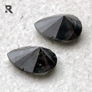 Paire de diamants en forme de poire de couleur noire naturelle 1.73 CT Rose Cut Good Cut for & IGI Certified - Product Image 3