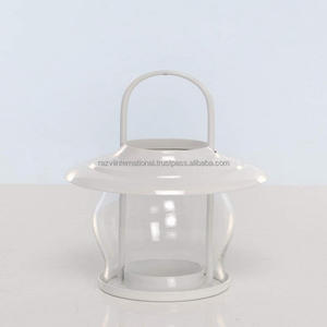 Factory Price Handmade Metal <b>Lanterns</b> <b>Mini</b> White Powder Coated Candlestick Holders for Home Decoration for Easter - Product Image 1