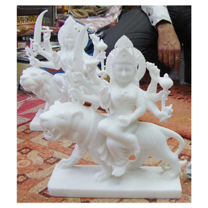 รูปปั้นดูร์กามาห์หินอ่อนขัดเงา - Product Image 1