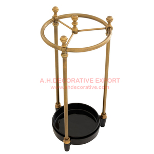 ที่วางร่มโลหะชุบทองขัดเงา สำหรับตกแต่งบ้านหรูหรา ทรงกลม ผลิตในอินเดีย - Product Image 3