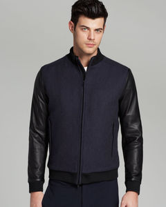 เสื้อแจ็คเก็ตแขนยาวสำหรับผู้ชาย,เสื้อแจ็กเก็ตหนังหรูหราสวมใส่สบายพร้อมหมวกทำตามสั่ง - Product Image 1