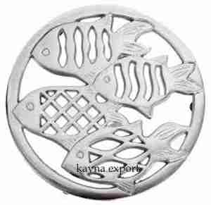 Dessous de plat en métal au design unique, poli et brillant, ustensiles de cuisine pour la maison et les restaurants avec miroir polonais nouveau style de tapis - Product Image 4