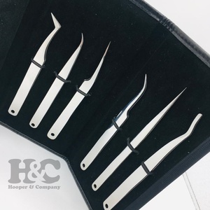 Pinzas de pestañas profesionales plateadas de alta calidad, pinzas de acero inoxidable, pinzas de extensión de pestañas postizas personalizadas, logotipo de visón - Product Image 4