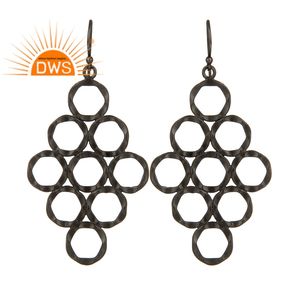 Pendientes de Plata con Filigrana, Proveedor Mayorista de Joyería, Pendientes de Plata con Baño de Rodio Negro, Proveedor de Joyería Personalizada - Product Image 1