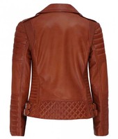 Jaket Kulit Sapi Wanita Model Biker Terbaru Ukuran XL, Gaya Regular, Berlapis, Ritsleting, Cepat Kering, Bernapas, Ramah Lingkungan