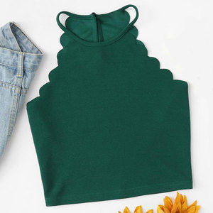 Top corto con cuello Halter para mujer, corpiño Multicolor sin mangas, blusa sin mangas - Product Image 6