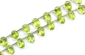 Alta calidad 27 piezas de piedras preciosas de peridoto Natural facetadas forma ovalada piedra cortada Briolette Color verde para la fabricación de joyas al por mayor - Product Image 4