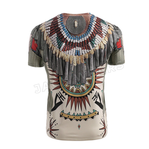 Camiseta de sublimación con estampado completo personalizado transpirable sólido para hombre de gran oferta con tejido de punto de poliéster/algodón - Product Image 3