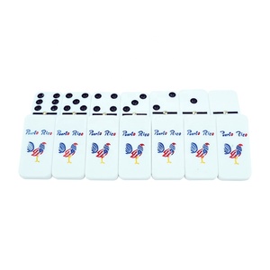 Nuevo Diseño de Dominó Doble de Puerto <span class=keywords><strong>Rico</strong></span> con Bloques Grabados con el Logotipo de <span class=keywords><strong>Pollo</strong></span> en la Parte Posterior del Dominó, Estuche Personalizado para Jugar - Product Image 1