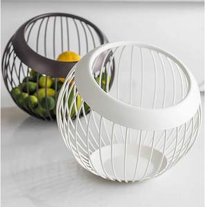 Cesta de hierro de alta calidad para frutas y cuencos, cesta de alambre moderna para cocina, decoración hecha a mano, con cable - Product Image 5