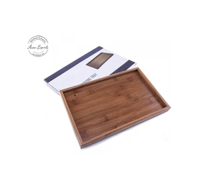 Bandeja de servicio de bambú natural con asas Ideal para decoración de desayuno de mesa de centro otomana - Product Image 4