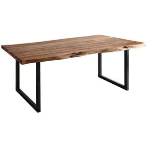 Table à manger de restaurant moderne avec design à bord vif et pieds en fer, construction en bois massif pour hôtel et restaurant - Product Image 4