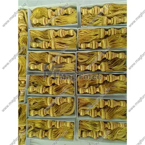 Gold Bullion Metallic Thread Tassels | Bullion Tassel | French Gold Metallic Thread Tassel