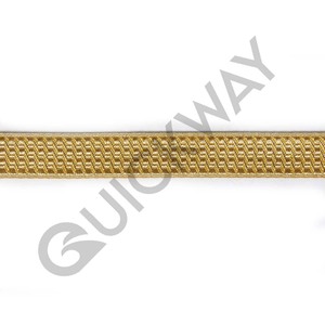 ผ้าลูกไม้สีทอง,ผ้าลูกไม้ Mylar ถักเปียสีทอง - Product Image 3