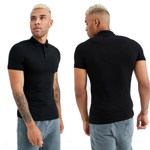เสื้อโปโลชายสีดำล้วน,เสื้อใส่พอดีตัวออกแบบใหม่ - Product Image 2