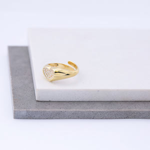 Anillo ajustable con diseño de corazón de piedra de circón de moda, venta al por mayor, joyería de plata esterlina 925 hecha a mano - Product Image 2