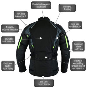 Ensemble complet unisexe de haute qualité veste et pantalon de moto Polyester/Nylon coupe-vent vêtements de sport grande taille pour la conduite de moto - Product Image 3