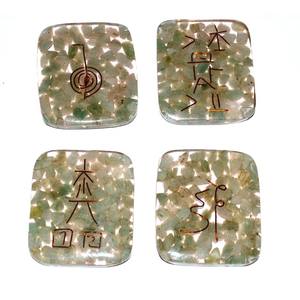 Pierre semi-précieuse artisanat vert Aventurine Orgone Usai Reiki Set pour la protection EMF - Product Image 2