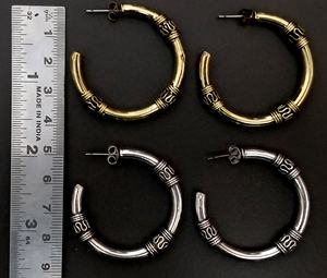 4 X 4 cm Stud <b>Hoop</b> <b>Earrings</b> Circle Geometric Gold Color <b>Earrings</b> for Women Simple Plain Minimalist <b>Fashion</b> Jewelry 2021 - Product Image 2