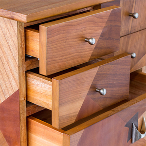 Arvind <b>Chest</b> of Drawers Solid Mindi Wood Veneer <b>Storage</b> Cabinet Modern Design Living Room Bedroom Home Hotel Furniture - Product Image 2