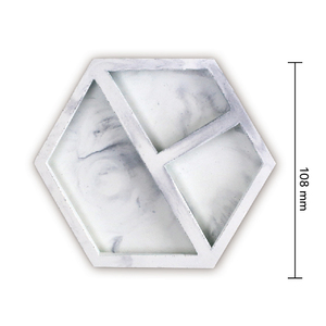 Plateau de rangement hexagonal en marbre DIY, organisateur de bureau minimaliste, à poser sur table - Product Image 1