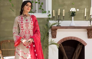 Salwar Kameez en coton pour femmes, brodé, design Faisalabad, pour l'été et les journées chaudes - Product Image 3