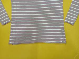 Pull décontracté à rayures roses et blanches pour femme, haut à manches longues et col rond, en coton, à la mode, 2020 - Product Image 3