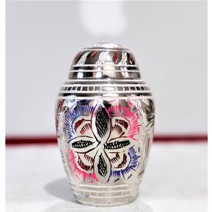 Laiton Domtop Petit Bleu Rentrer À La Maison Souvenir Cendres Urne pour Humain Reste Funéraire Cendres Conteneur Souvenir pour les restes humains - Product Image 3