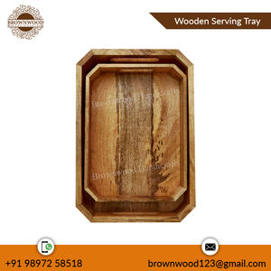 Bandeja para servir de madera de mango macizo, cuenco de madera rústico hecho a mano para el hogar, comedor, cocina, decoración, para ensaladas, frutas o aperitivos - Product Image 5