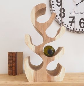 Acacia Wood-Textured 6-Bottle Wine Rack <b>PC</b> Cooler <b>Stand</b> for Bar Restaurant Hotel or Home Decor Wine Bottle Holder <b>Stand</b> - Product Image 1
