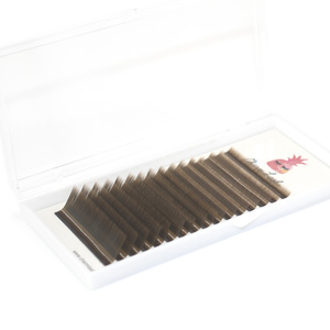 Dark Brown Korean PBT Fiber Super Soft Single Eyelash Extensions CC Curl No Glue Residue Eco-Friendly <b>Paper</b> Box - Product Image 1