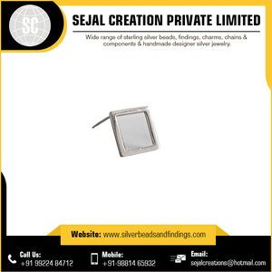 Montures et montures de bijoux en argent sterling 925 avec lunette carrée - Product Image 4