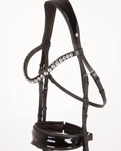 Brida de caballo de cuero indio de alta calidad con hebillas SS de charol y relleno suave de vaca Productos de caballo Premium - Product Image 1