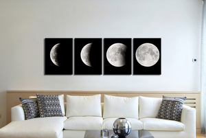 Eleganti Stampe su Tela Moderne in Bianco e Nero con Cornice, Decorazioni per la Casa, Dipinti Astratti delle Fasi Lunari - Product Image 3