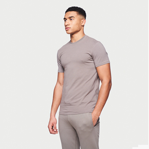 T-shirt pour homme à manches courtes, col rond, turquoise, design élégant et nouveau, coupe ajustée, séchage rapide, style sportif, couleur unie, 100% polyester - Product Image 6
