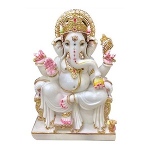 Statue Ganesha en marbre, Statue en inde, fabriqué - Product Image 1